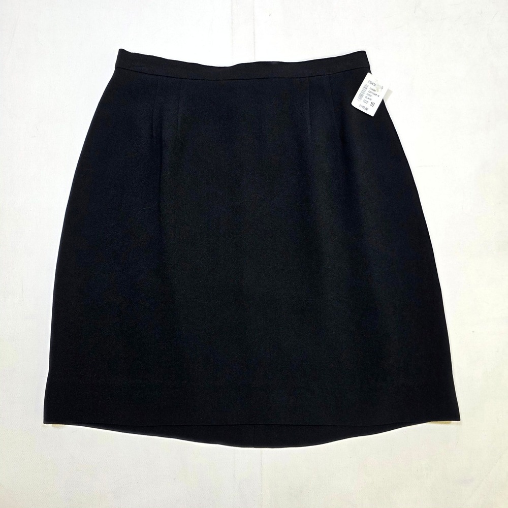 Zelda Skirt Womens 10 Black Mini A-Line Tailored Career Crepe Made USA